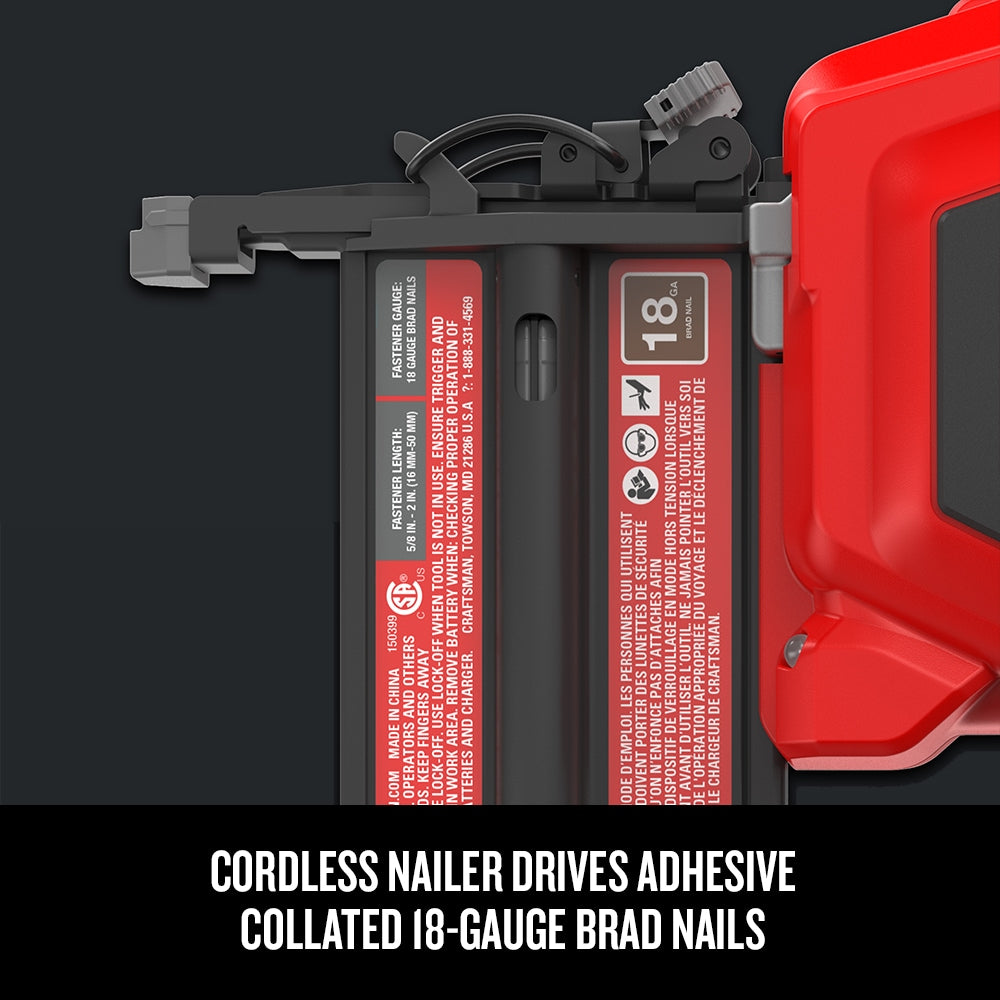 V20 2-in 18-Gauge Cordless Brad Nailer (Battery & Charger Included) CMCN618C1