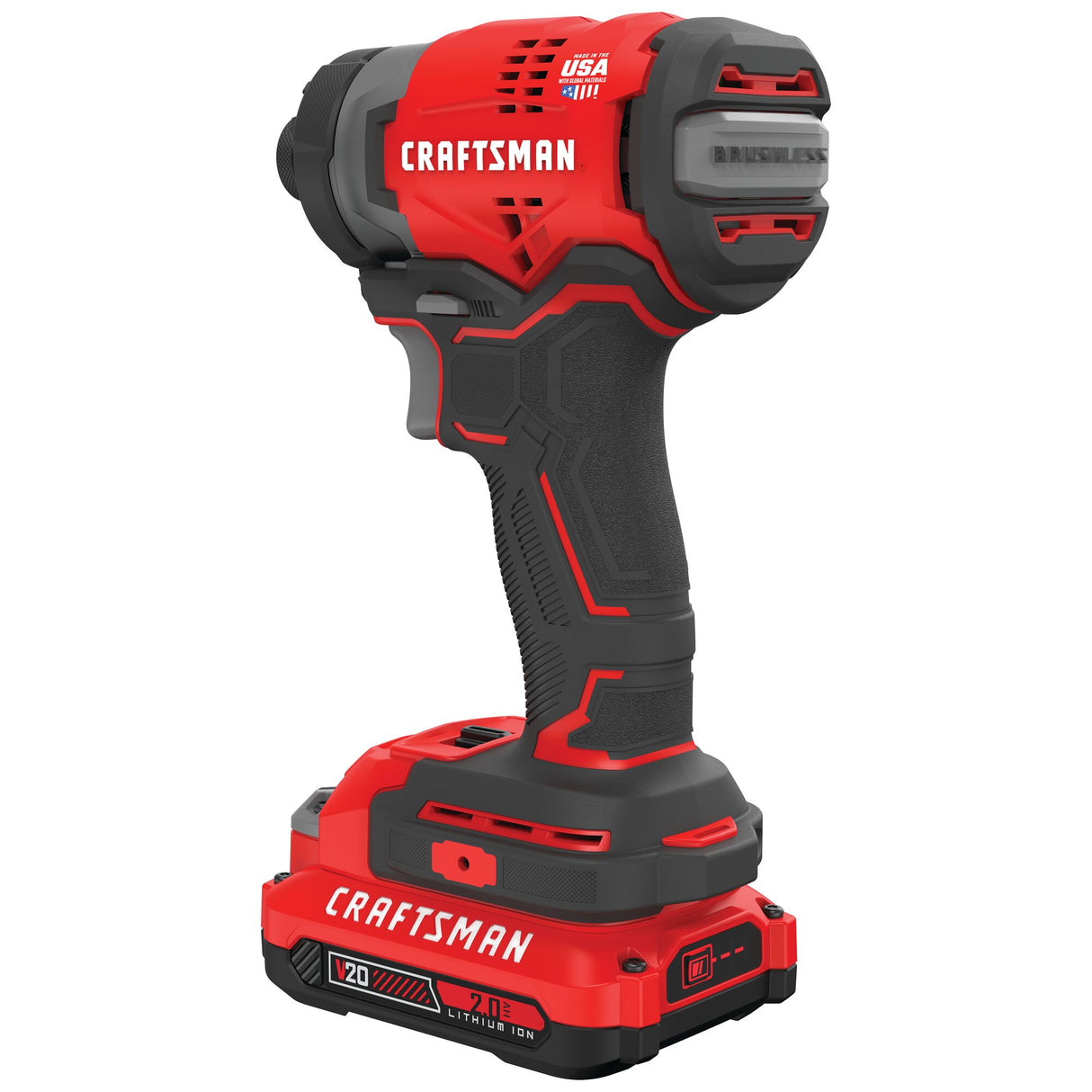 20V Max Brushless Cordless Impact Driver (2-Batteries Included, Charger Included and Soft Bag included) CMCF820D2