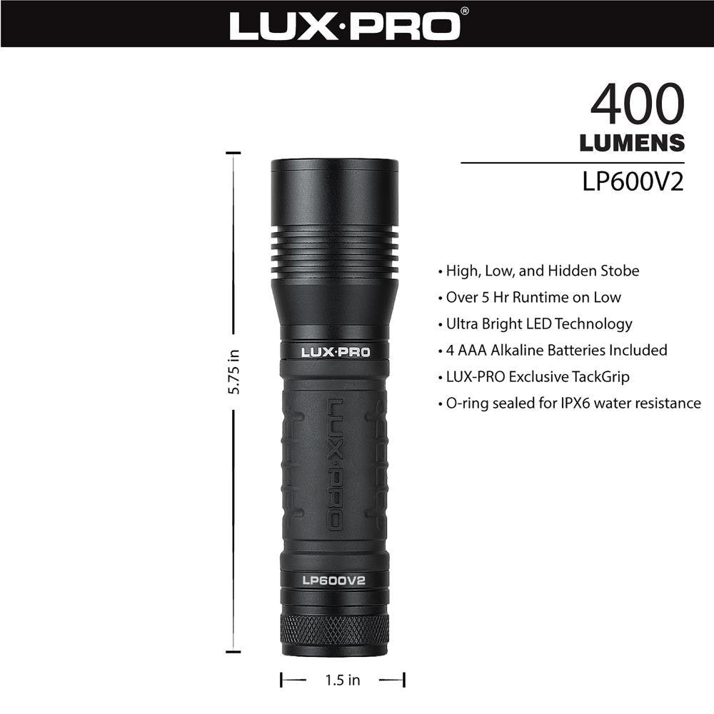 400-Lumen 4 Modes LED Miniature Flashlight LP600V2