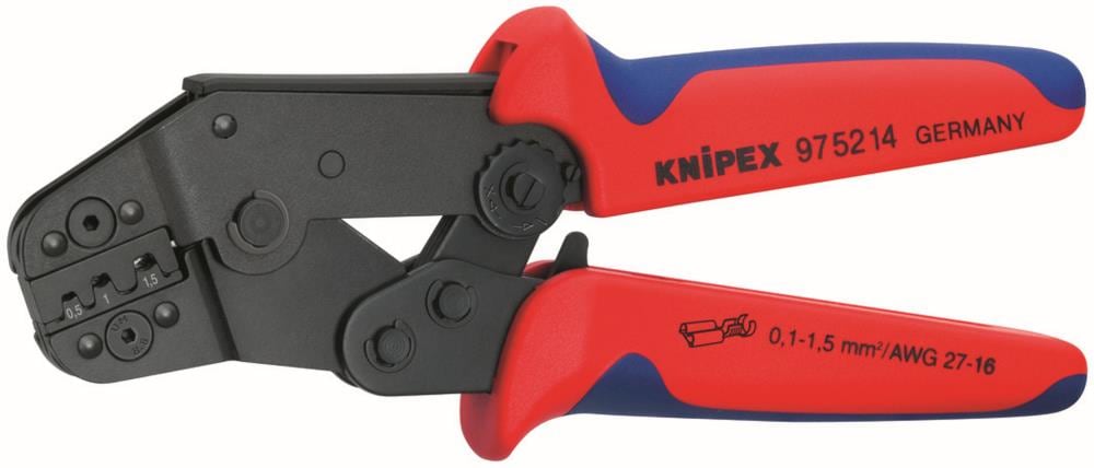 Red Comfort Grip Crimping Pliers 7.65-in for Electrical Connections - 0.10 to 1.5mm Square Capacity 97 52 14