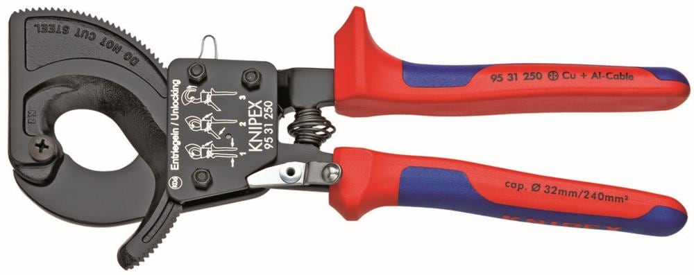 Red 10-Inch Cutting Pliers for Home Repair - Clean Cut, Pinch Guard, Chrome Vanadium Steel Blades 95 31 250 SBA