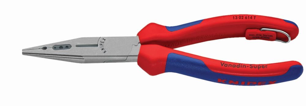 Dipped Handle Multitool Pliers 6.55-in Red Electrical Pliers with Gripping, Cutting, Stripping, and Crimping Functions 13 02 614 T BKA