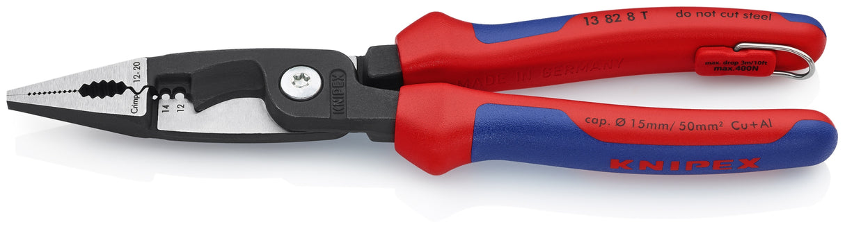 8.35-in Red Multitool Pliers with Crimping, Stripping, Cutting, Bending, Gripping, and Deburring Functions 13 82 8 T BKA