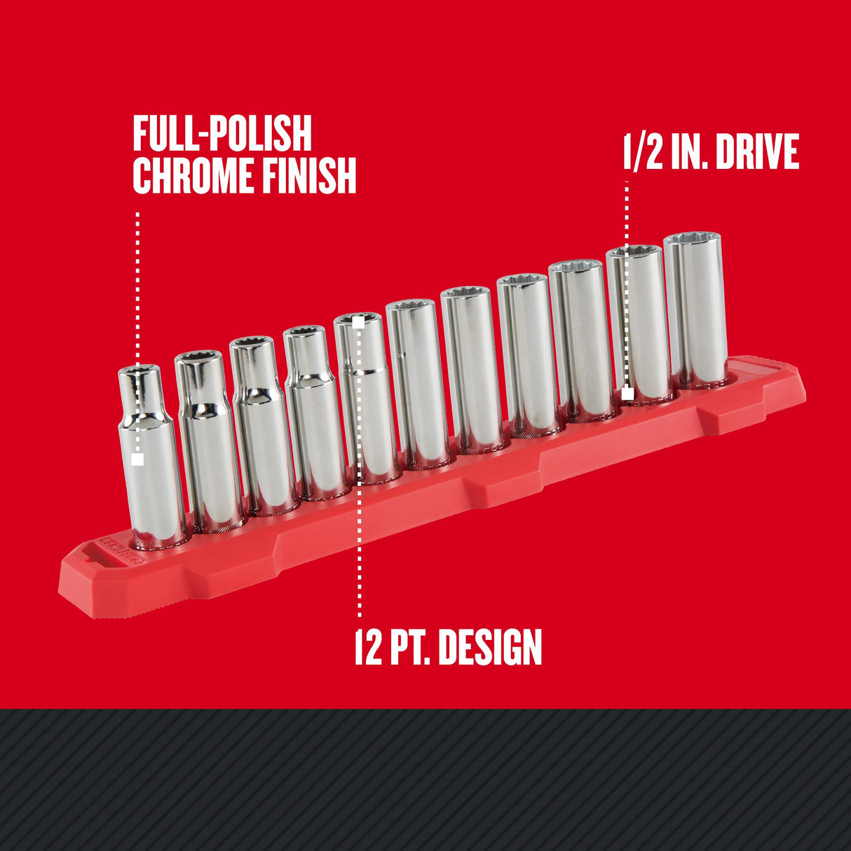 1/2-in Drive Metric Deep Socket Set (11-Pieces) CMMT12049