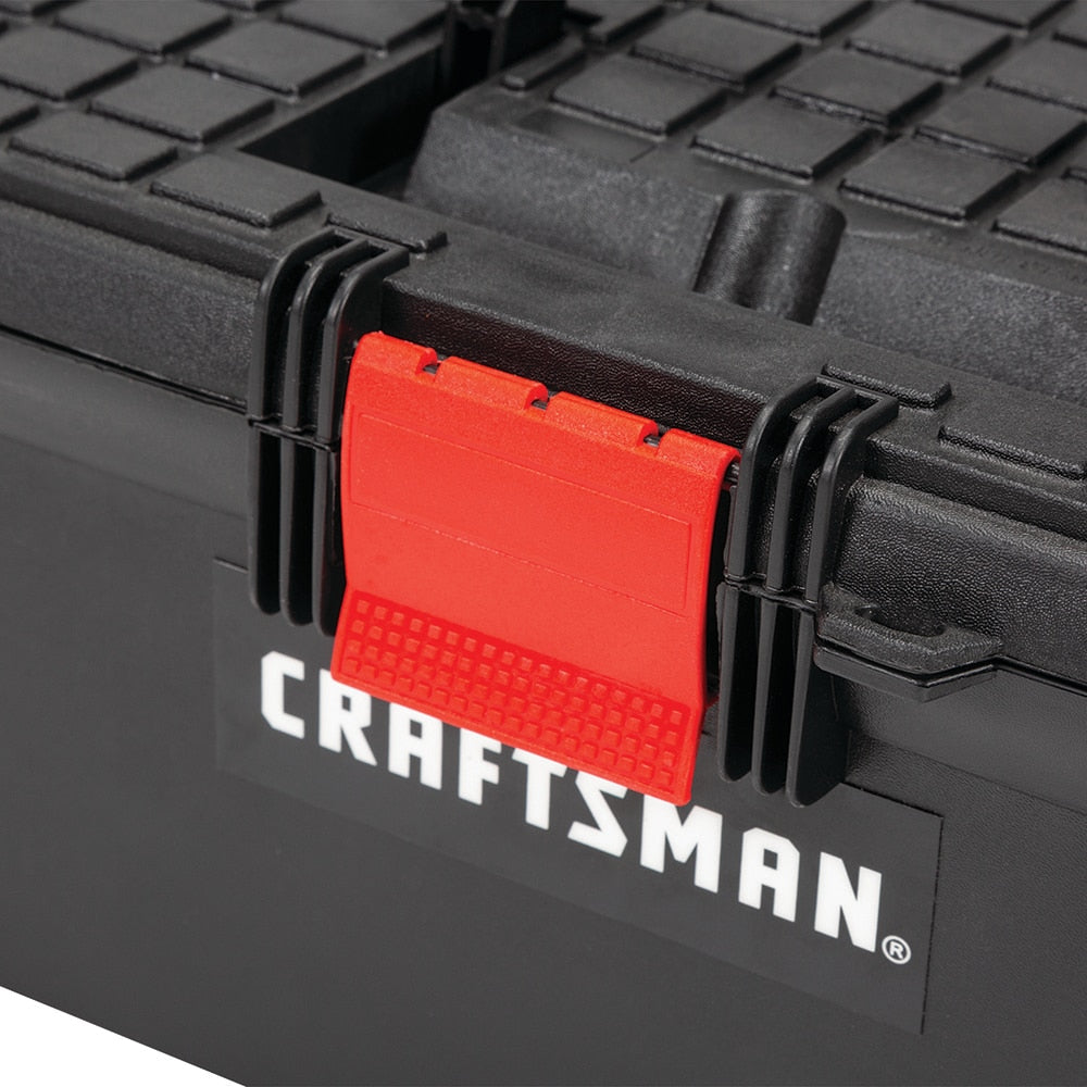 13-in W x 5-in H x 7-in D Red Plastic Tool Box CMST13004