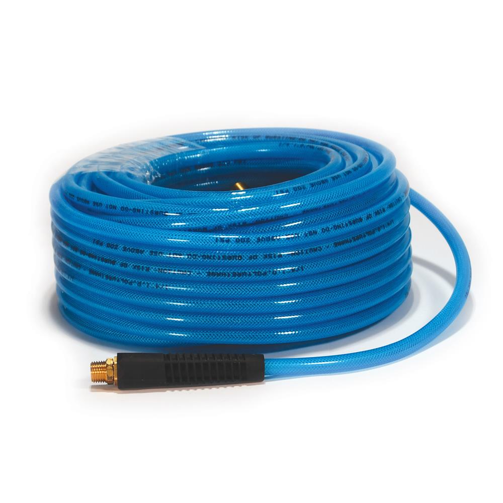 100-Ft Polyurethane Air Hose - 1/4-in Diameter, Blue, Kink Free, Reinforced, 200 PSI PU141002-B