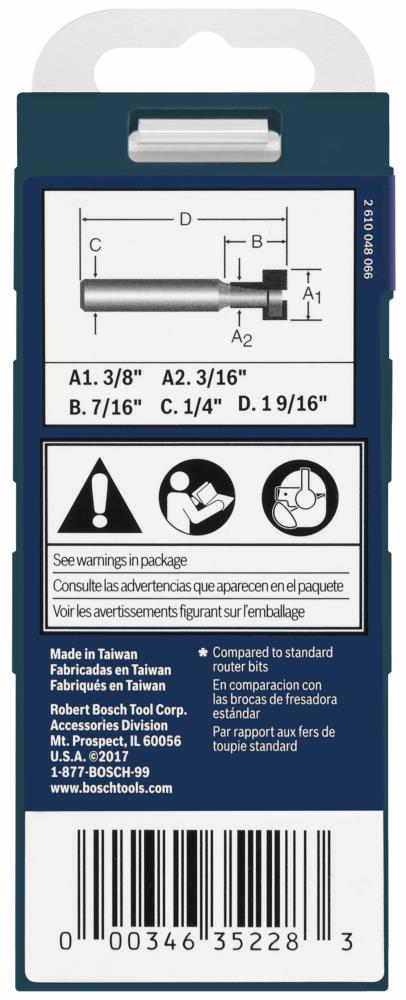 3/8-in Carbide-tipped Hole and Flush Cut Trimmer Router Bit 85608MC