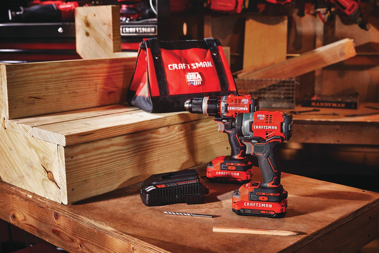 20V Max 2-Tool Brushless Power Tool Combo Kit with Soft Case (2-Batteries Included and Charger Included) CMCK220D2