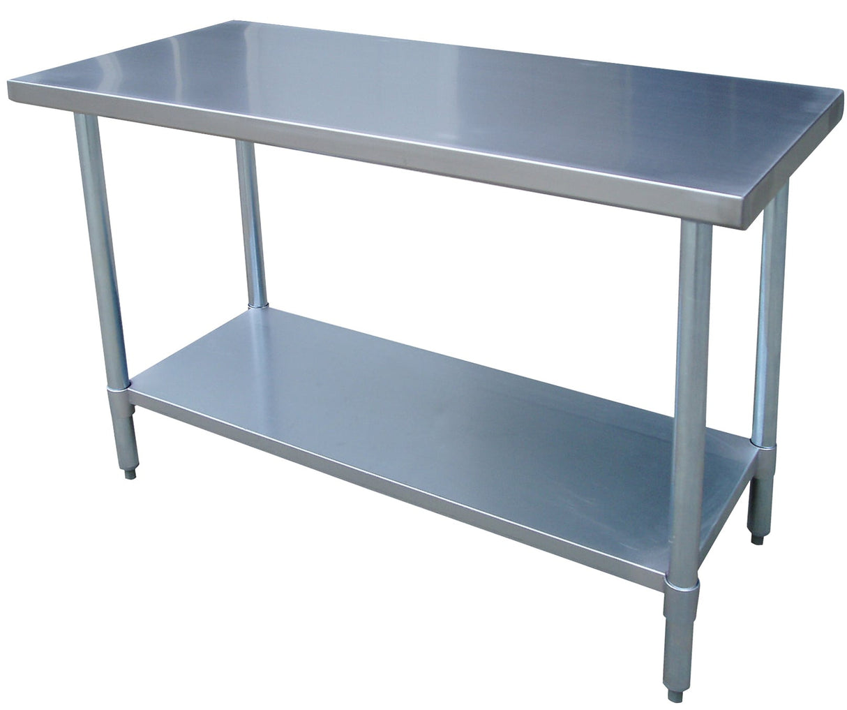 49-in L x 35-in H Adjustable Shelf Curved-edged Chrome Worktable Steel Work Bench SSWTABLE