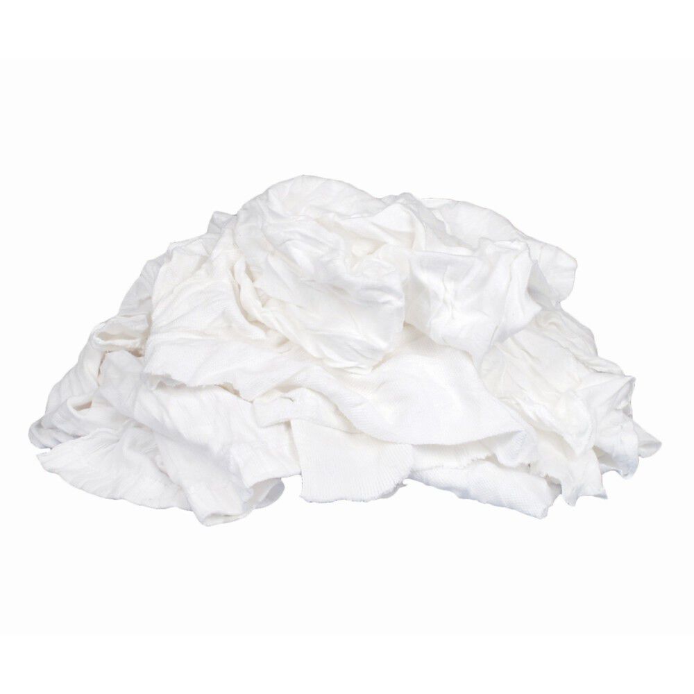 Recycled White T Shirt Cloth Rag 4 Lb Box 10520