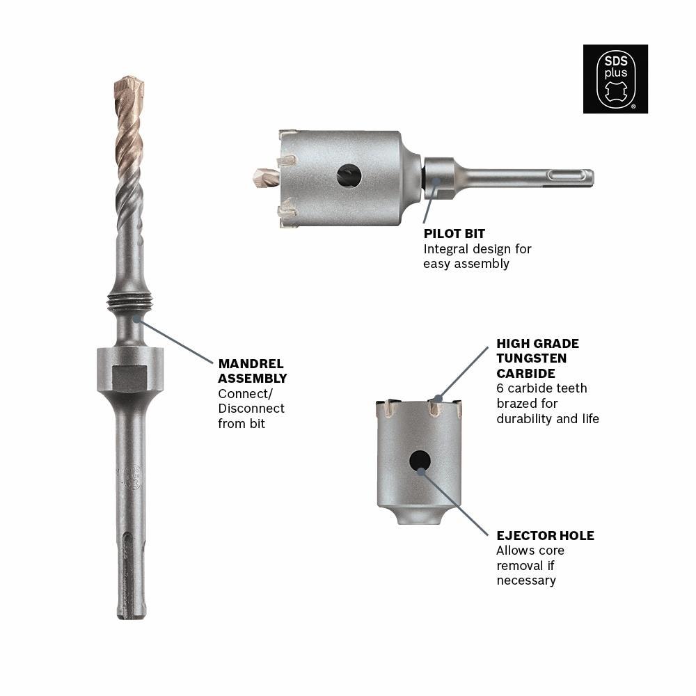 Speedcore 4-3/8-in x 3-in Alloy Steel Masonry Drill Bit for Sds-plus Drill T3921SC