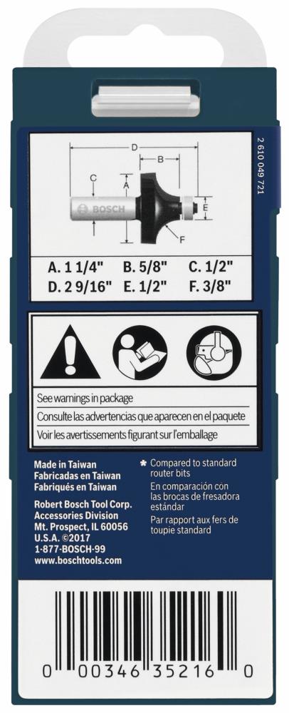 3/8-in Carbide-tipped Roundover Router Bit 85594MC