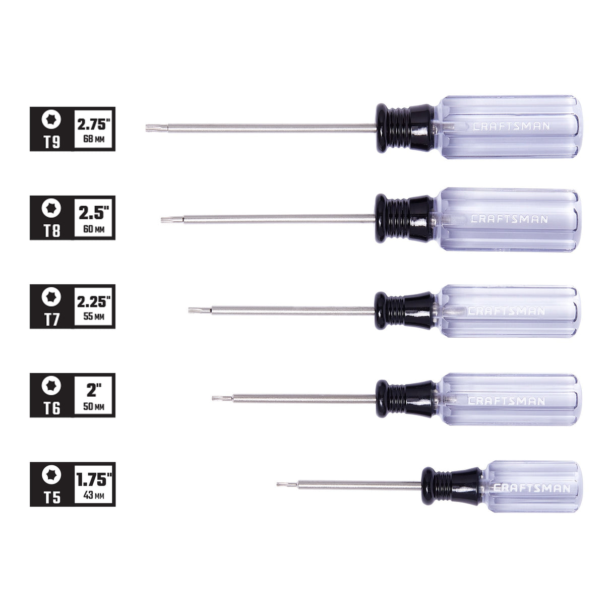 5-Piece Acetate Handle Assorted Drive Screwdriver Set CMHT65049