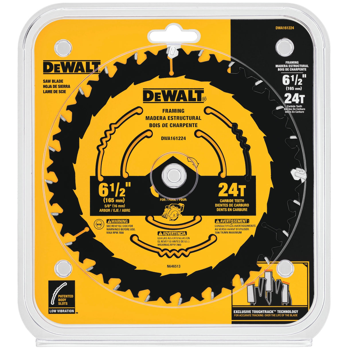 6-1/2-in 24-Tooth Rough Finish Tungsten Carbide-tipped Steel Circular Saw Blade DWA161224L