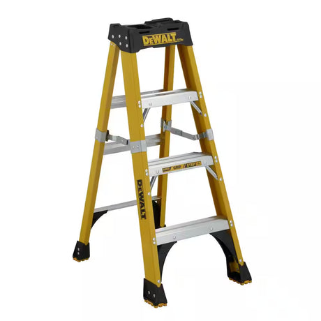 12 Ft. Fiberglass Step Ladder 16.1 Ft. Reach Height Type 1AA - 375 Lbs., Expanded Work Step and Impact Absorption System