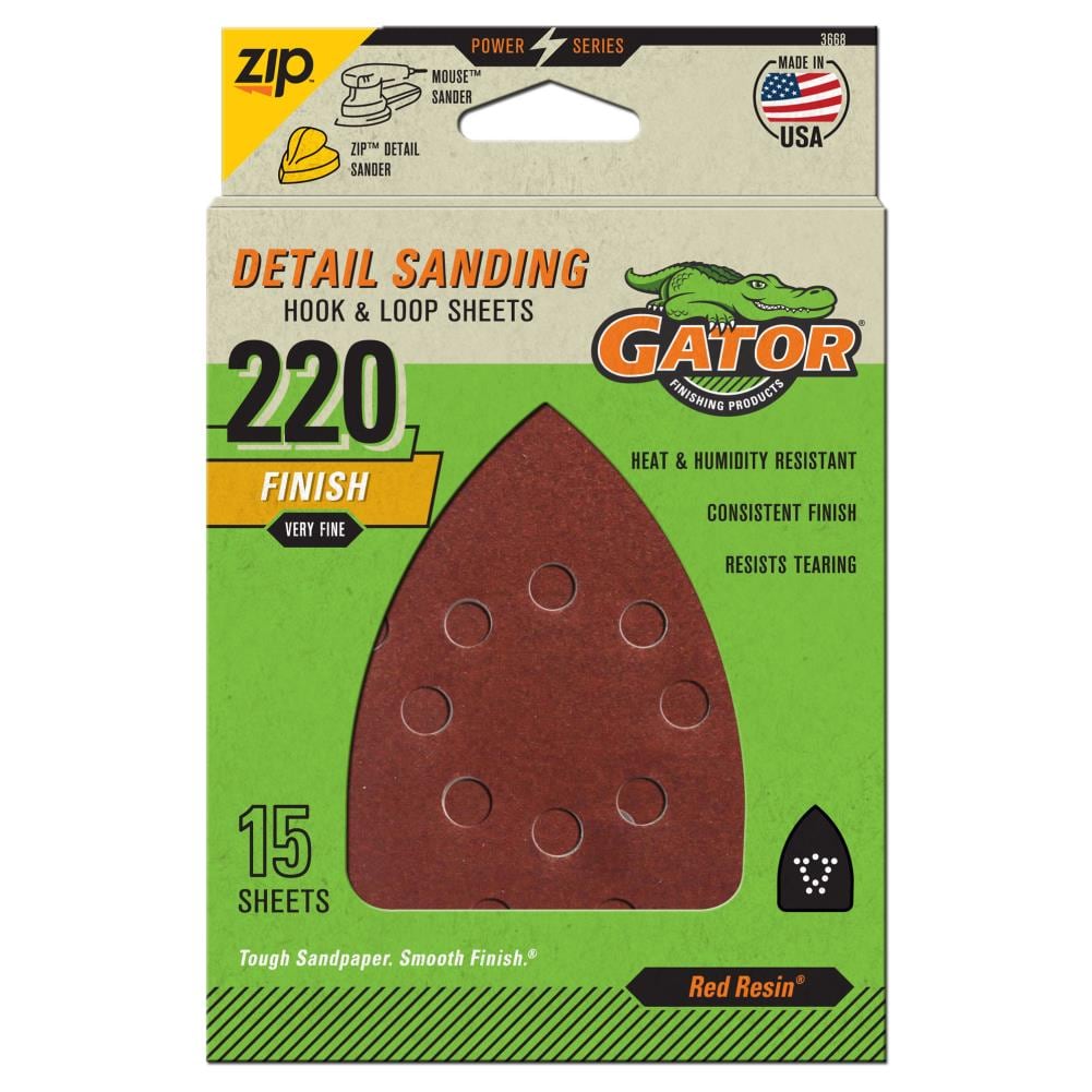 Mouse Refill 220 Grit 15pk 15-Piece Aluminum Oxide 220-Grit Detail Sandpaper GAT-3668