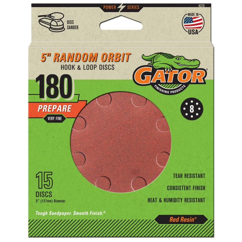 5 In 8H H/L Disc 180 Grit 15pk 15-Piece Aluminum Oxide 180-Grit Disc Sandpaper 4376