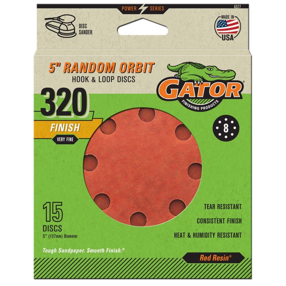 5 In 8H H/L Disc 320 Grit 15pk 15-Piece Aluminum Oxide 320-Grit Disc Sandpaper 4377