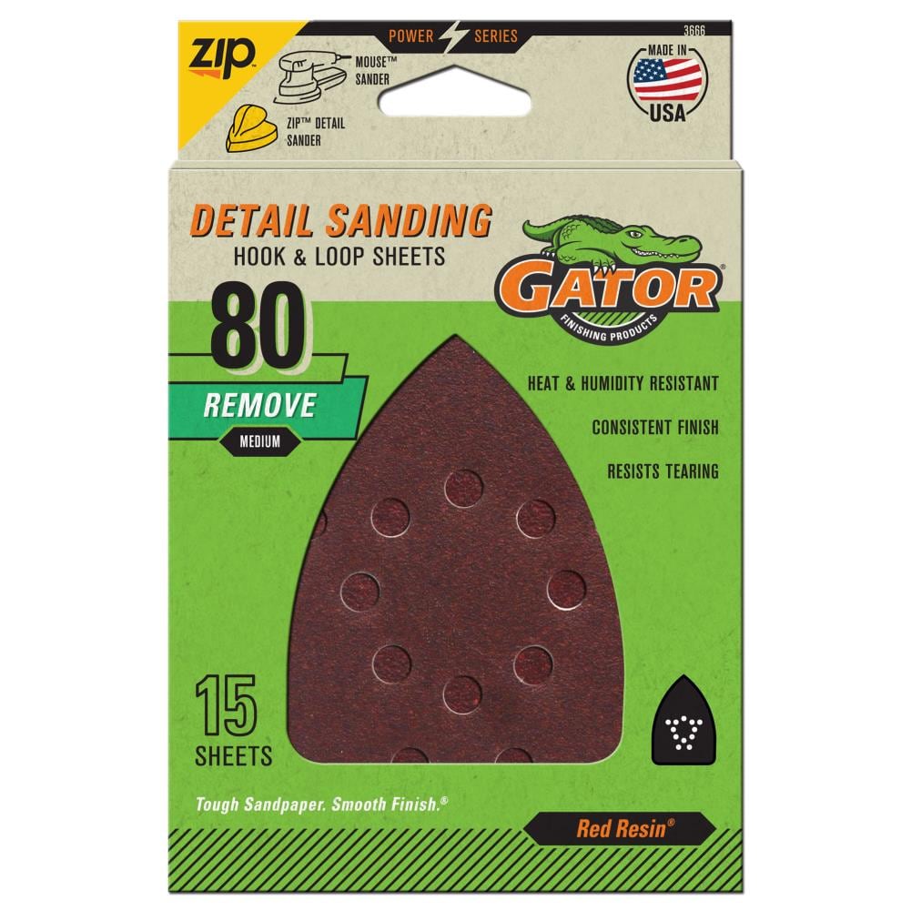 Mouse Refill 80 Grit 15pk 15-Piece Aluminum Oxide 80-Grit Detail Sandpaper GAT-3666