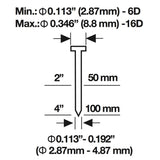 Compact Aluminum Palm Pneumatic Nailer 4-in 0.113-in Strip Roundhead EMPN