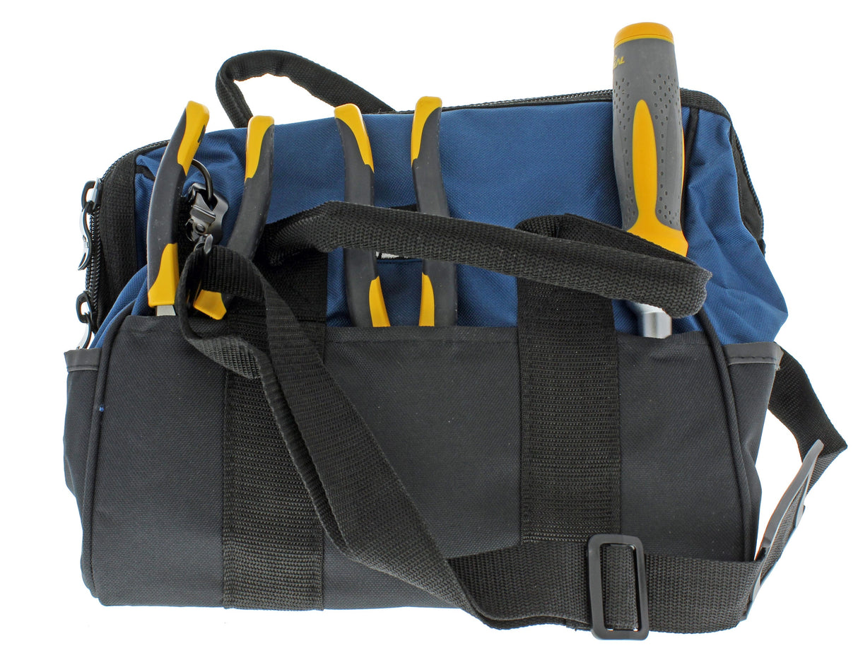 Blue Nylon 8-in Zippered Electrician's Tote 35-410