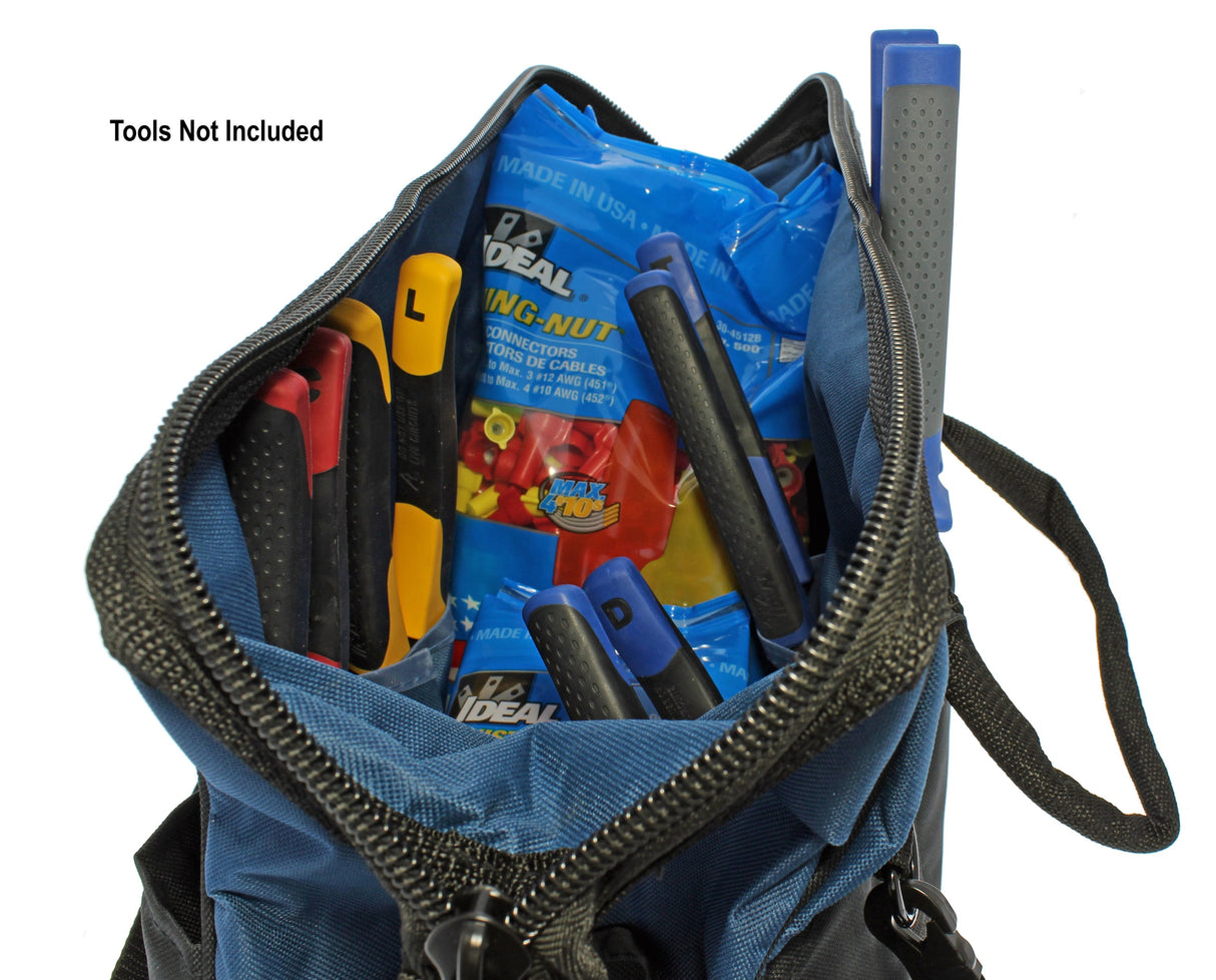 Blue Nylon 8-in Zippered Electrician's Tote 35-418