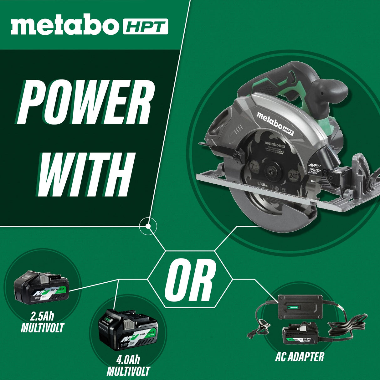 MultiVolt 36-volt 7-1/4-in Brushless Hybrid Cordless and Corded Circular Saw C3607DAQ4M