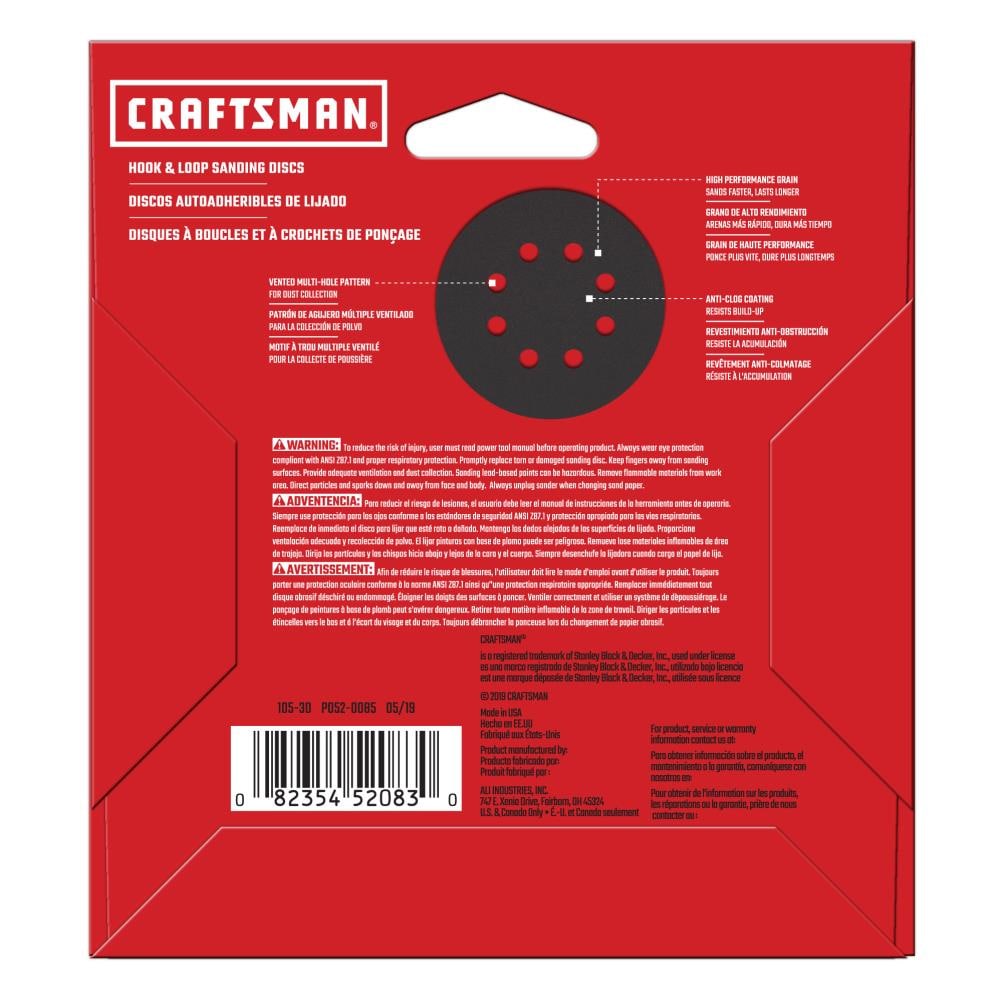 5 In 8H H/L Cer Disc 80 Grit 5pk 5-Piece Ceramic Alumina 80-Grit Disc Sandpaper CRA-CMXZXGA9127