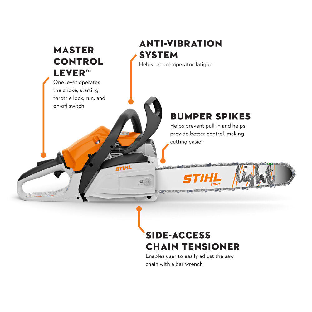 MS 162 16 Inch Bar 30.1 cc 1.2 kW Gas-Powered Chainsaw 1148 200 0212 US