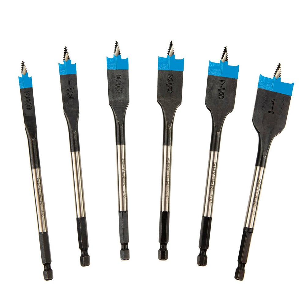 6-Piece x 6-in Woodboring Spade Drill Bit Set 11002