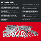 159-Piece Standard (SAE) and Metric Polished Chrome Mechanics Tool Set with Hard Case CMMT12025