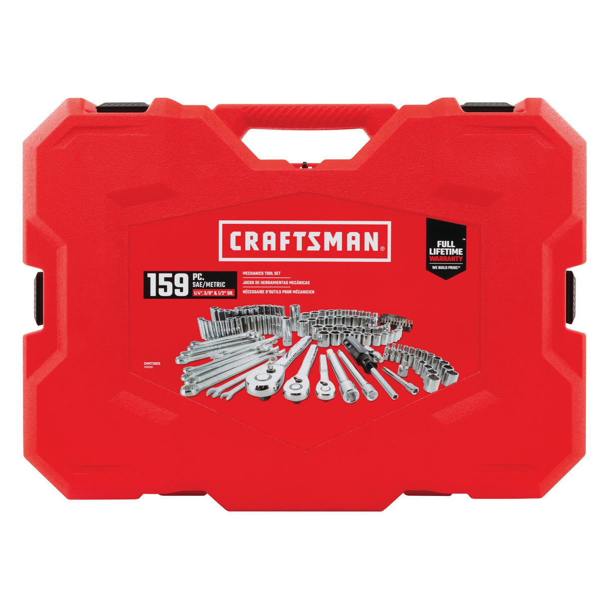 159-Piece Standard (SAE) and Metric Polished Chrome Mechanics Tool Set with Hard Case CMMT12025