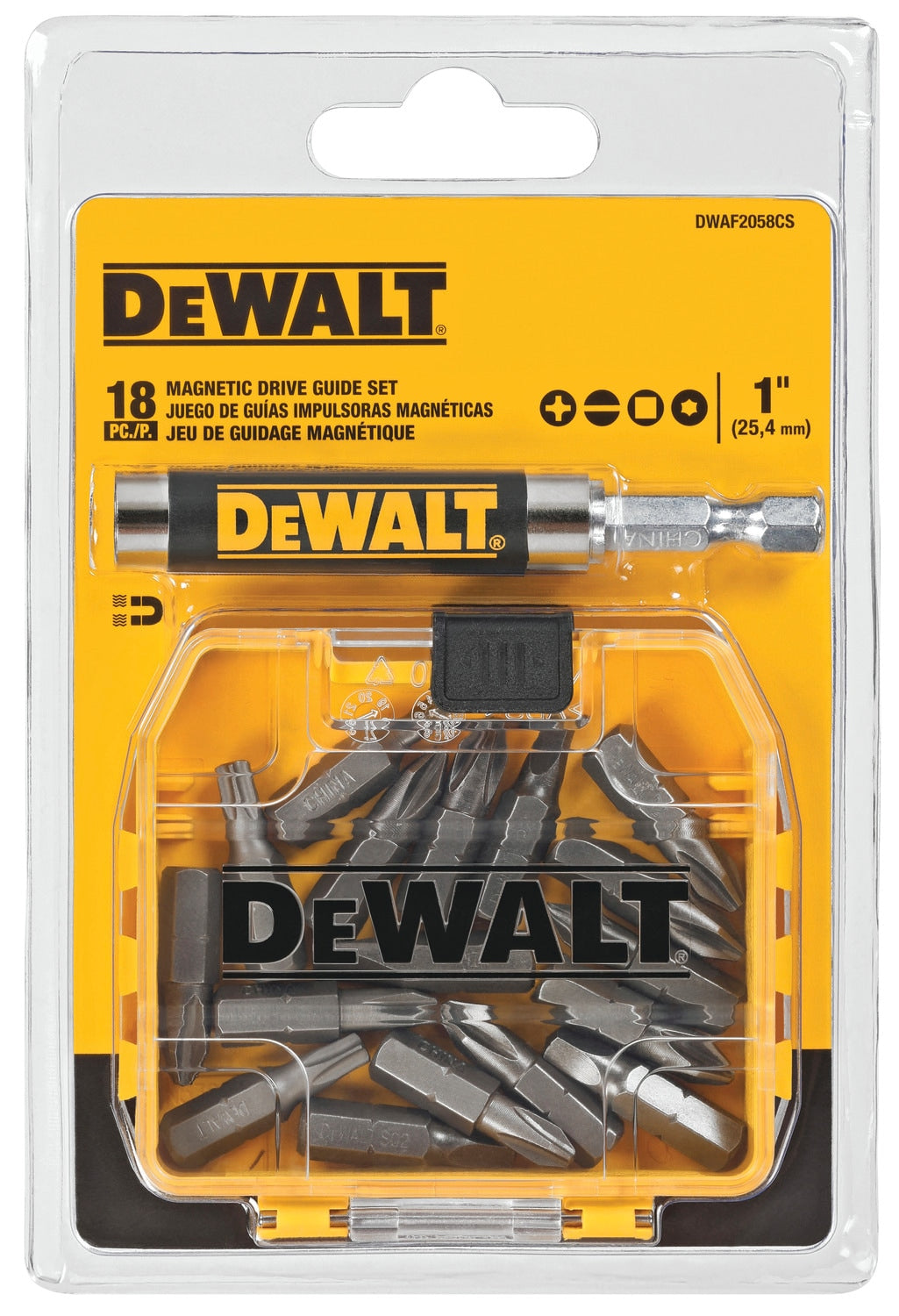 18-Pack Magnetic Screwdriving Bit Drive Guide Set DWAF2058CS