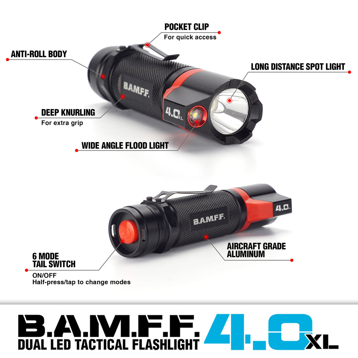 BAMFF 400-Lumen 6 Modes LED Spotlight Flashlight 156