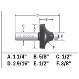 3/8-in Carbide-tipped Roundover Router Bit 85594MC