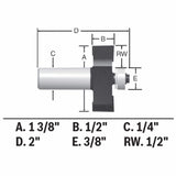 1-3/8-in Carbide-tipped Rabbeting Router Bit 85614MC