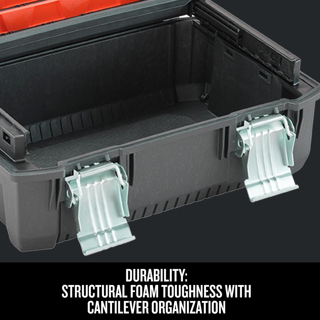 18-in W x 9.4-in H x 12.2-in D Black Structural Foam Tool Box CMST18001