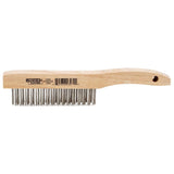 Stainless Steel Shoe Handle Wire Brush, 4 Rows of Bristles, 10-1/4In Length, Brown KH591