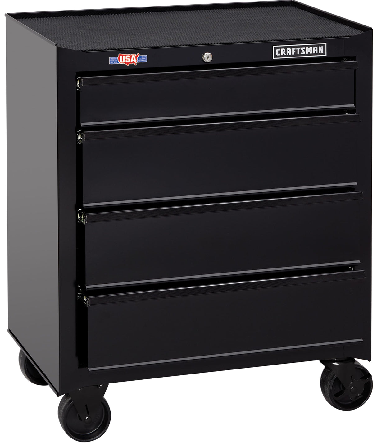 1000 Series 26.5-in W x 32.5-in H 4-Drawer Steel Rolling Tool Cabinet (Black) CMST22741BK