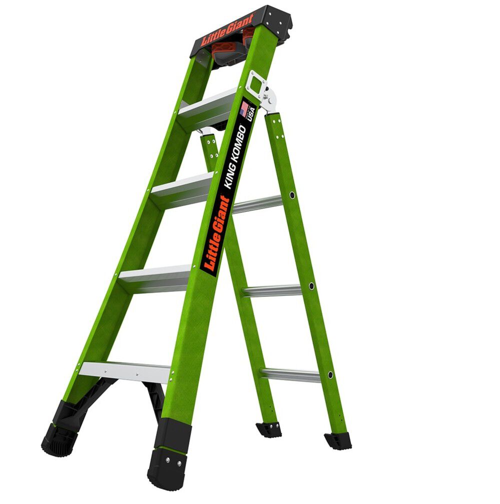 King Kombo 2 5-ft Fiberglass Type 1aa- 375-lb Load Capacity Step Ladder 13905-001