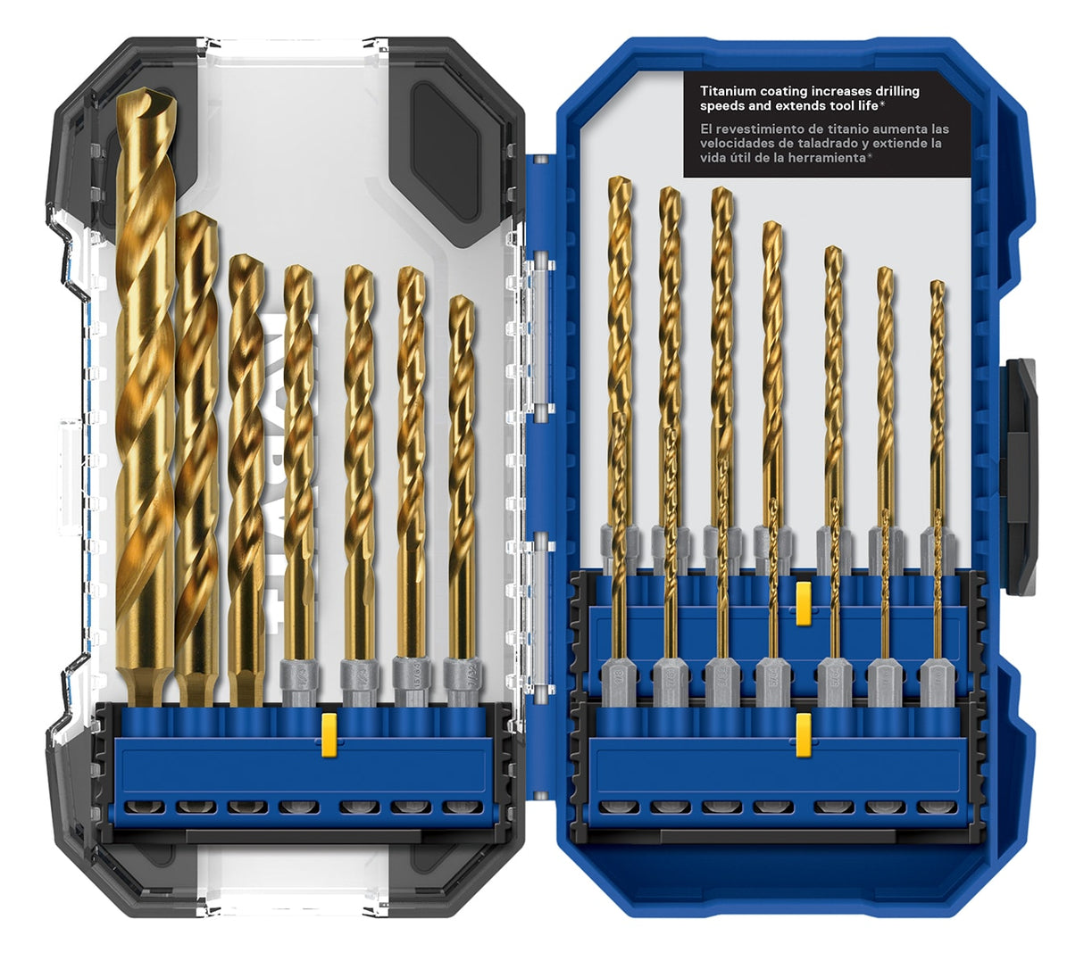 21-Piece Assorted Titanium Coated Hss Jobber Length Twist Drill Bit Set 89935