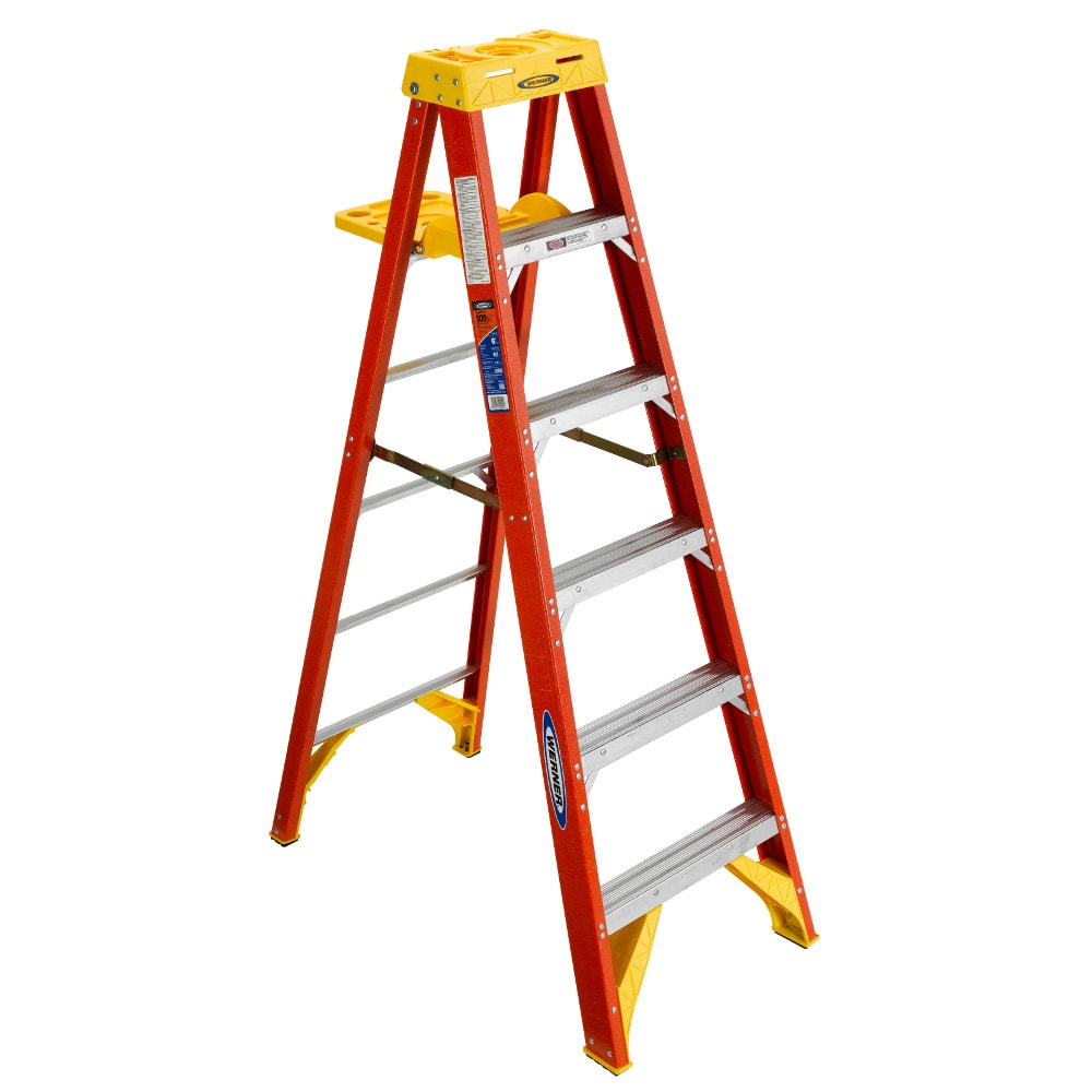 6200S 6-ft Fiberglass Type 1A-300-lb Load Capacity Step Ladder 6206S