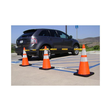 Adjustable 4-6' Retractable Cone Bar with Yellow with Black 15046A-CBYB