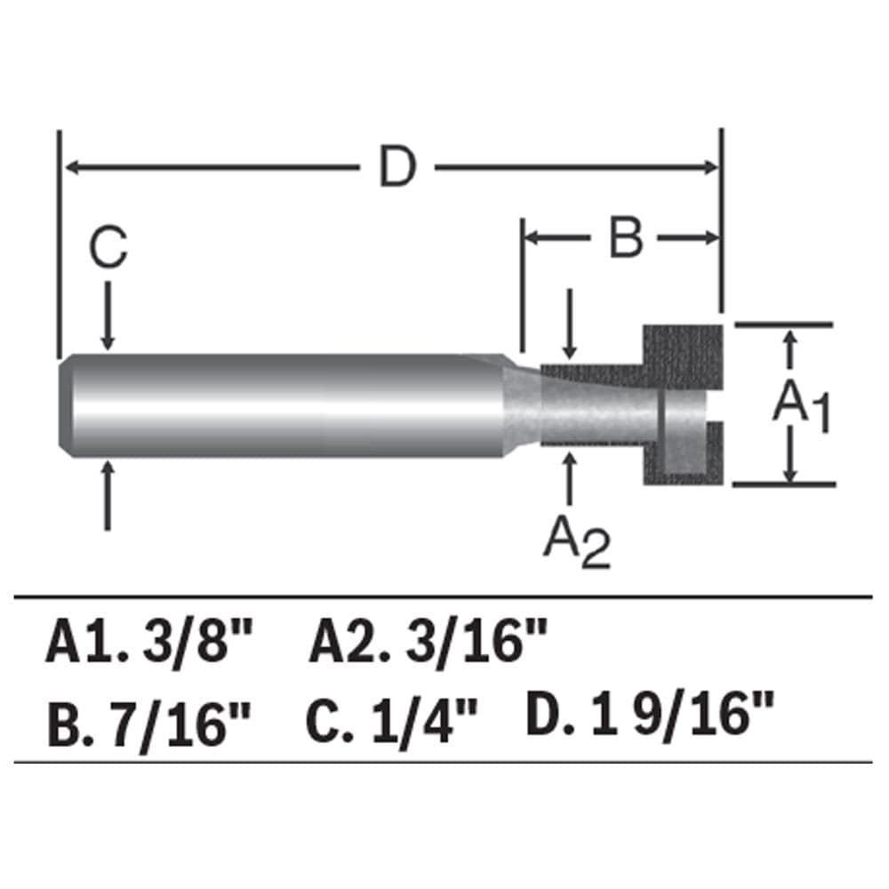 3/8-in Carbide-tipped Hole and Flush Cut Trimmer Router Bit 85608MC