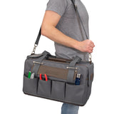 Gray/Brown Polyester 10-in Zippered Tool Bag 94762