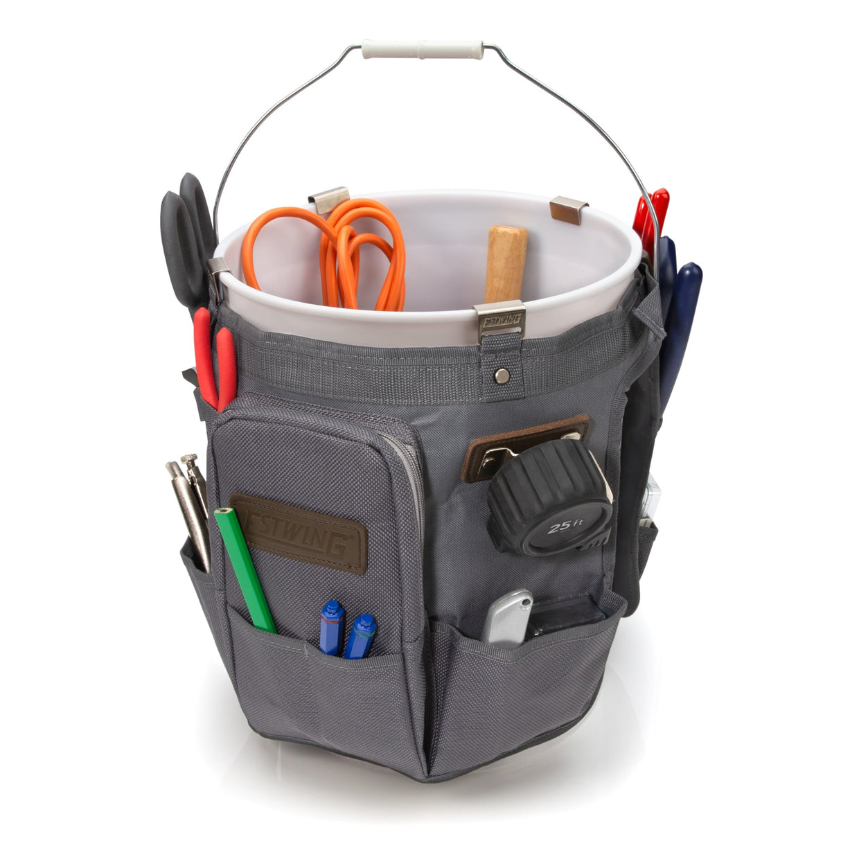 Gray/Brown Polyester 8.5-in 5-Gallon Bucket Organizer 94767