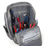 Gray/Brown Polyester 20-in Zippered Backpack 94759