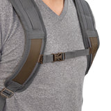 Gray/Brown Polyester 20-in Zippered Backpack 94759