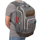 Gray/Brown Polyester 20-in Zippered Backpack 94759