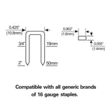 16-Gauge 7/16-in Medium Crown Construction Pneumatic Stapler PSS50